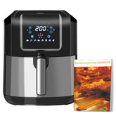 Kozy 6.5L Single Basket Air Fryer, 80-200°C Temperature, Black and Grey
