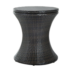 Outsunny Rattan Ice Bucket Table Beer Cooler For Outdoor Patio Party Bar Garden Brown