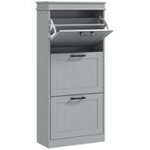 Kozy Three-Drawer Minimalistic Shoe Cabinet - Grey