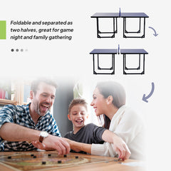 Kozy 6ft Table Tennis Table, Ping Pong Table with Net, Foldable and Portable Ping Pong Set for Indoor Outdoor Use, Easy Assemble, Midsize, Blue