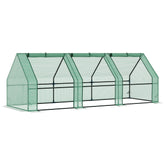 Kozy Mini Small Greenhouse with Steel Frame & PE Cover & Zipped Window Poly tunnel Steeple for Plants Vegetables, 270 x 90 x 90 cm, Green