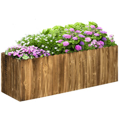 Kozy 172L Raised Garden Bed, Wooden Rectangle Planter Box, Outdoor Herb Vegetable Flower Pot (120L x 40W x 40H cm)