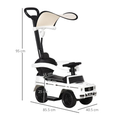 HOMCOM Mercedes-Benz G350 Ride-On Push Along Car Sliding Walker Foot to Floor Slider Stroller Toddler Vehicle with Wheel White | Aosom UK