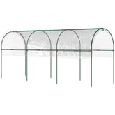 Outsunny Tunnel Tomato Greenhouse with 4 Hoops and Top Tap, Pointed Bottom and Guy Ropes, Clear | Aosom UK