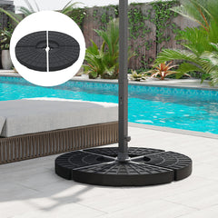 Kozy 4 PCs 70KG Portable Round Parasol Base Umbrella Cross Stand Weights Holder Sand or Water Filled Outdoor Garden Patio