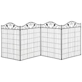 Outsunny Garden Decorative Fence 4 Panels 44in x 12ft Metal Wire Landscape Border Edging | Aosom UK