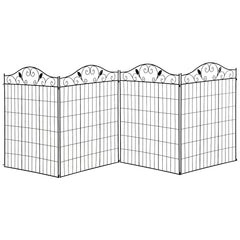 Outsunny Garden Decorative Fence 4 Panels 44in x 12ft Metal Wire Landscape Border Edging | Aosom UK