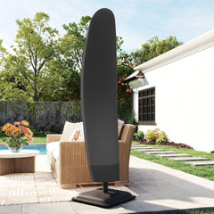 Kozy - Parasol Cover, 600D Oxford Cantilever Umbrella Cover Fit for 2-4m Parasol, Banana Umbrella Protector with Zipper for Outdoor Garden, Patio, Black