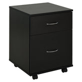 Kozy Two Drawer Filing Cabinet with Wheels- Black Wood Grain