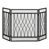 HOMCOM 3-Panel Folding Fireplace Screen, Metal Mesh Fire Spark Guard, 126L x 3W x 80H cm-Black | Aosom UK