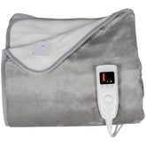 Kozy Electric Blanket with Dual Controllers, Machine Washable Heated Throw Blanket with Ultra Soft Flannel Fabric, 5 Heating Levels, 10 Hour Timer, Grey