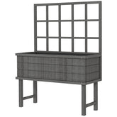 Outsunny Wooden Elevated Garden Bed with Trellis, Planter for Vine Climbing Plants, with Drainage Holes and Bed Liner | Aosom UK