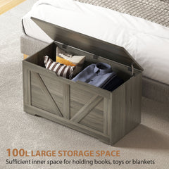 Kozy - 100L Home Storage Box, with Safety Hinges - Charcoal Grey