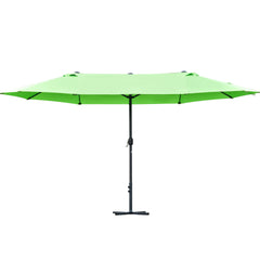 Outsunny Waterproof Double-Sided Parasol: 4.6m Weather-Resistant Canopy with Cross Base, Green | Aosom UK