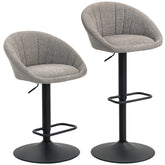 Kozy - Set of Two Relaxed Tub Bar Stools - Grey