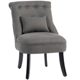 Kozy - Fabric Single Sofa Dining Chair Tub Chair Upholstered W/ Pillow Solid Wood Leg Home Living Room Furniture Charcoal Grey