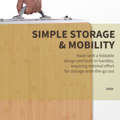 Kozy Aluminium MDF-Top 4ft Folding Portable Outdoor Table Silver