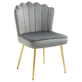 Kozy Velvet-Feel Shell Accent Chair - Grey