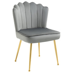 Kozy Velvet-Feel Shell Accent Chair - Grey