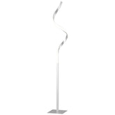 Kozy Dimmable Floor Lamp for Living Room, Modern Spiral Standing Lamp with 3 Adjustable Brightness and Square Base, Silver