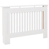Kozy Slatted Radiator Cover Painted Cabinet MDF Lined Grill in White (112L x 19W x 81H cm)