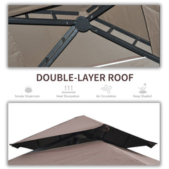 Kozy 2.5 x 1.5m BBQ Tent Canopy Patio Outdoor Awning Gazebo Party Sun Shelter - Coffee