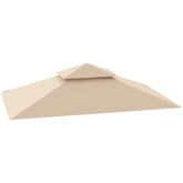 Kozy - Grill Gazebo Replacement Canopy Roof for 1.5 x 2.4m Frame, UPF50+ Protection, Double Tiered 5' x 8' Outdoor BBQ Gazebo Cover Replacement, TOP COVER ONLY, Beige