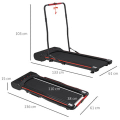 Kozy Foldable Walking Machine Treadmill 1-6km/h with LED Display & Remote Control Exercise Fitness for Home Office