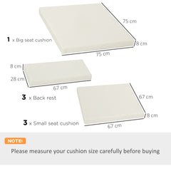 Kozy Outdoor Cushion Pad Set for Rattan Furniture, 7 Piece Garden Furniture Cushions ONLY, Cream
