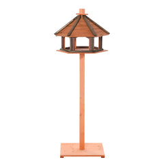 Kozy 130cm Wooden Bird Table, Feeding Station with Roof for Outdoor, Brown
