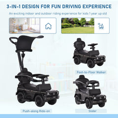 HOMCOM Ride-On Car Push Along Car Mercedes-Benz G350 Sliding Walker Foot to Floor Slider Stroller Toddler w/ Steering Wheel, Black | Aosom UK