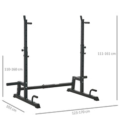 Kozy Multifunction Barbell Squat Rack Stand Heavy-Duty Strength Training Dumbbell Rack Adjustable Height Weight Lifting Bench Press Dip Station for Home Gym, Black
