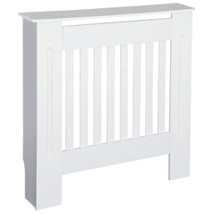 Kozy Slatted Radiator Cover Painted Cabinet MDF Lined Grill in White (78L x 19W x 81H cm)