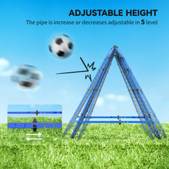 Kozy Double Sided Football Rebounder Net, Football Rebound Goal with Five Adjustable Angles, Blue
