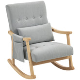 Kozy Wood Frame Rocking Accent Chair - Light Grey