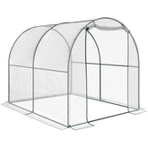 Kozy Walk-in Polytunnel Greenhouse with Roll-up Door Transparent Tunnel Greenhouse with Steel Frame and PVC Cover, 2.5 x 2m