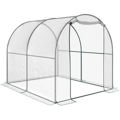Kozy Walk-in Polytunnel Greenhouse with Roll-up Door Transparent Tunnel Greenhouse with Steel Frame and PVC Cover, 2.5 x 2m