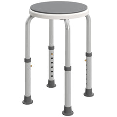Kozy - 360° Swivel Shower Chair, Height Adjustable Aluminium Shower Stool with Non-Slip Feet for Disabled, Elderly, Grey