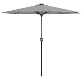 Outsunny Waterproof Patio Umbrella with Solar-Powered LED Lights, Outdoor Parasol with Crank Handle, Light Grey | Aosom UK