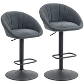 Kozy - Set of Two Relaxed Tub Bar Stools - Dark Grey