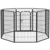 PawHut Heavy Duty 8 Panel Dog Play Pen Pet Playpen for Puppy Rabbit Enclosure Foldable Indoor Outdoor 80 x 100 cm | Aosom UK