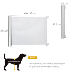 Kozy Retractable Stair Gate, Dog Pet Barrier, for Doorway, Staircase, Hallway - White