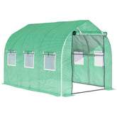 Outsunny Walk in Polytunnel Greenhouse with Windows and Door for Garden, Backyard (3 x 2M) | Aosom UK