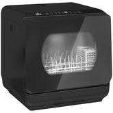 Kozy - Table Top Dishwasher with Built-in 6L Water Tank, Mini Countertop Dishwasher with 6 Programs, 4 Place Settings, Black