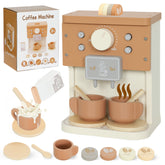Kozy Kids Wooden Coffee Machine Toy, Pretend Play Kitchen Accessories Gift for Boys and Girls Ages 3+