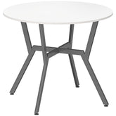 Kozy - Dining Table, Round Kitchen Table with Black Legs for Living Room, Dining Room 90 x 76 cm, High Gloss White
