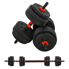 Kozy 25kg 2 IN 1 Adjustable Dumbbells Weight Set, Dumbbell Hand Weight Barbell for Body Fitness, Lifting Training for Home, Office, Gym, Black
