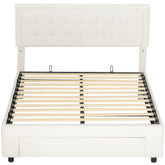 Kozy - Double Ottoman Bed Frame, with Front Drawer - Cream