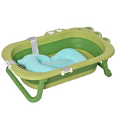 Kozy Baby Bath Tub for Toddler Kids Infant Ergonomic Foldable Secure Non-Slip Portable with Baby Cushion for 0-3 Years Green