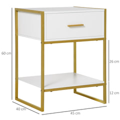 Kozy Modern Bedside Table - White